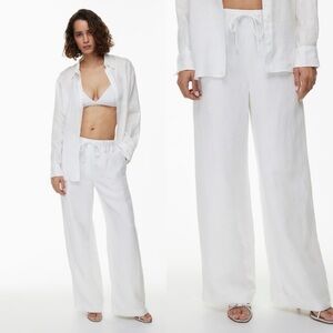 NWT Aritzia Wilfred Lodge Linen Pant in White Sold Out